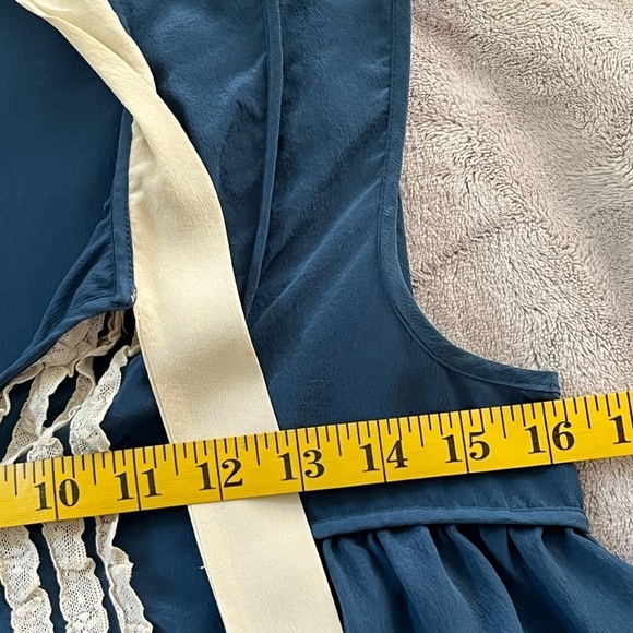 Anthropologie Girls From Savoy 100% Silk Lace Blouse Cottagecore Coquette Girl 2 - Picture 11 of 12